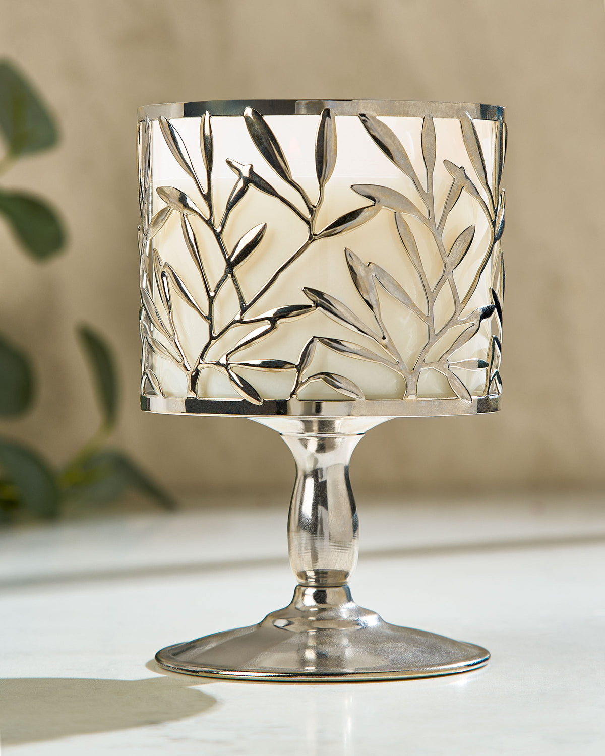 Vine Leaf Pedestal 3-Wick Candle Holder image 2