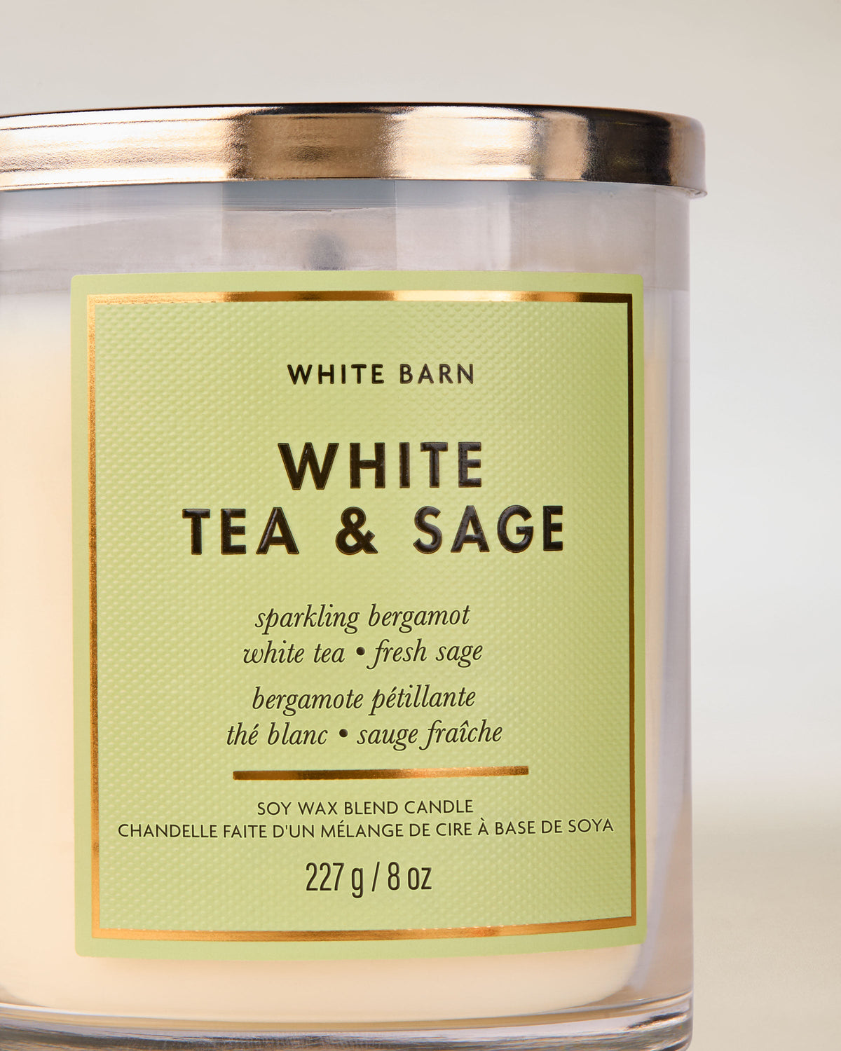 White Tea & Sage Single Wick Candle image 2