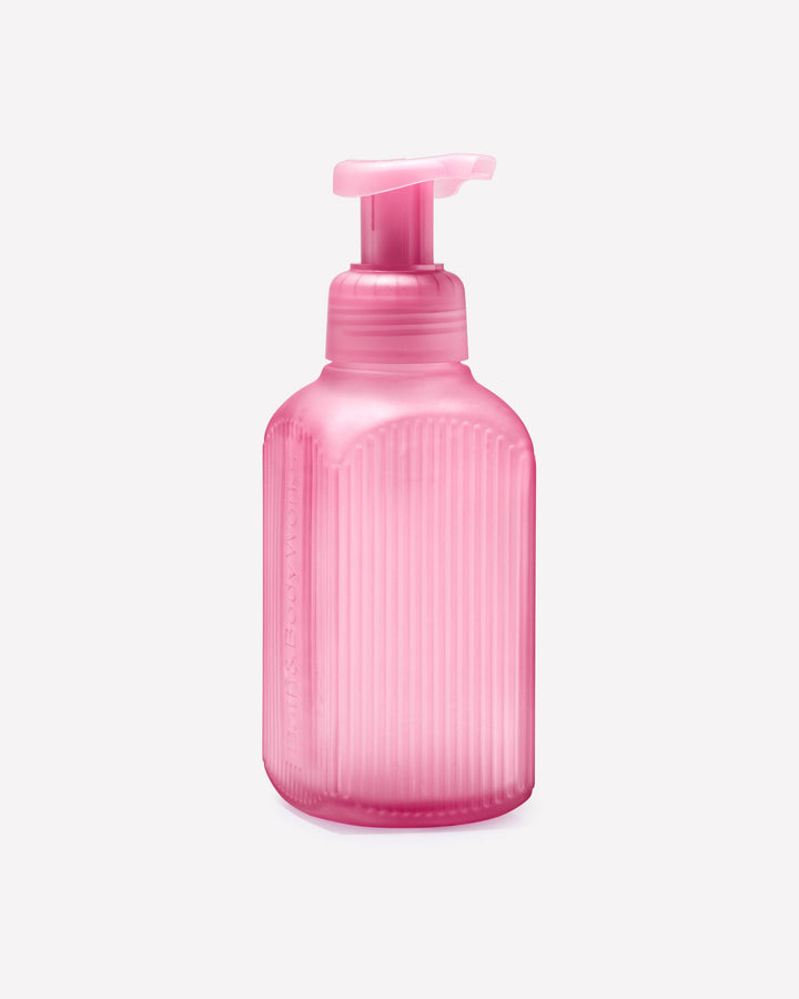 Mauve Ribbed Glass Gentle & Clean Foaming Hand Soap Dispenser