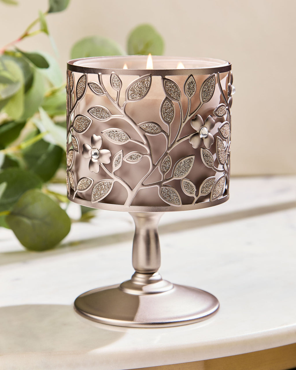 Dogwood Pedestal 3-Wick Candle Holder image 2