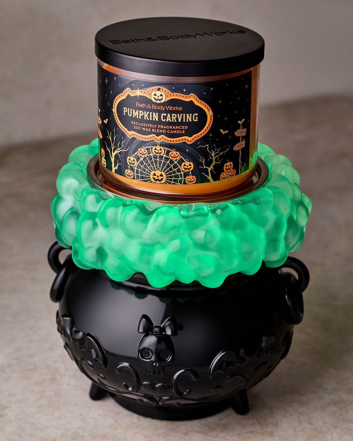 Light-up Colour-changing Cauldron Waterglobe 3-Wick Candle Holder image 3