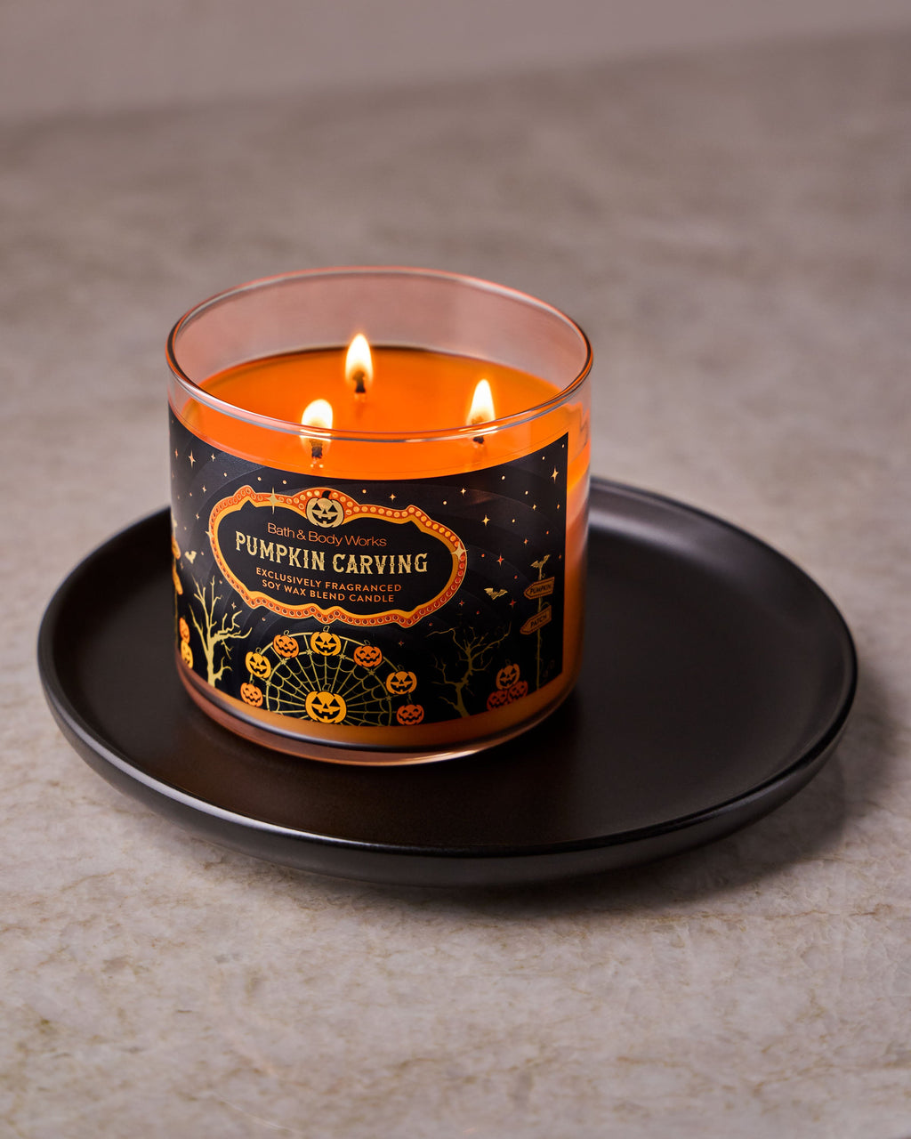 Pumpkin Carving 3-Wick Candle image 4