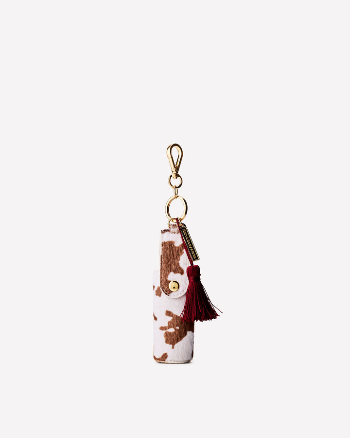 Faux Cowhide Spray Sanitizer & Lip Holder