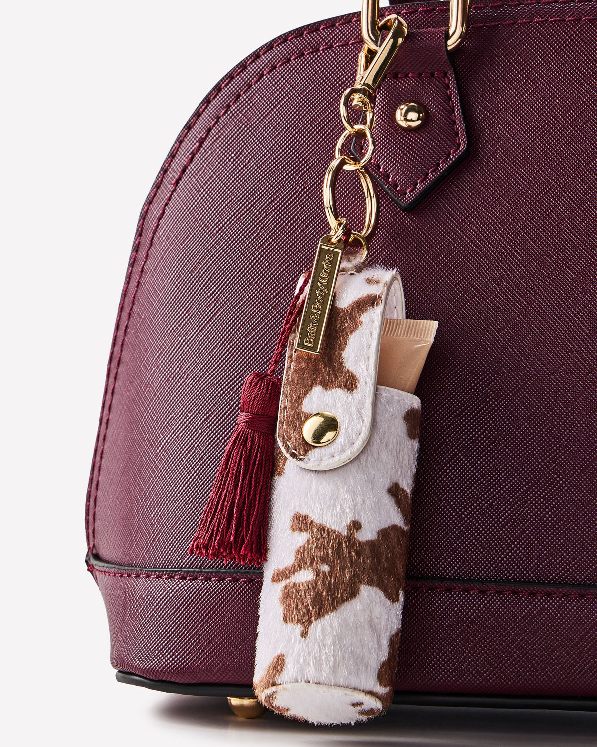 Faux Cowhide Spray Sanitizer & Lip Holder image 2