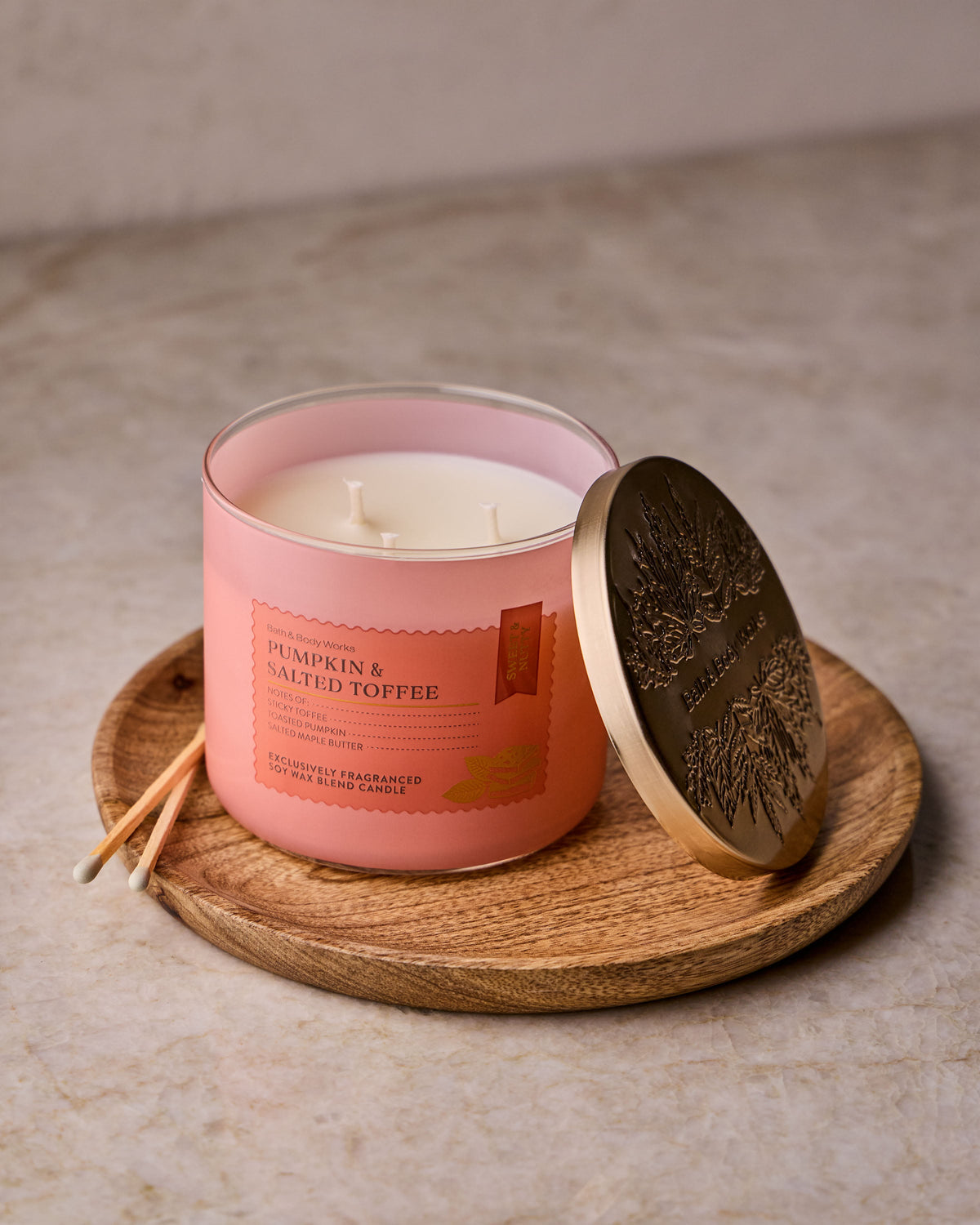 Pumpkin & Salted Toffee 3-Wick Candle image 3