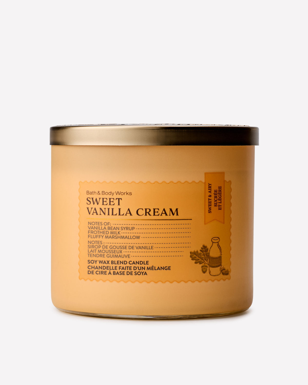 Sweet Vanilla Cream 3-Wick Candle