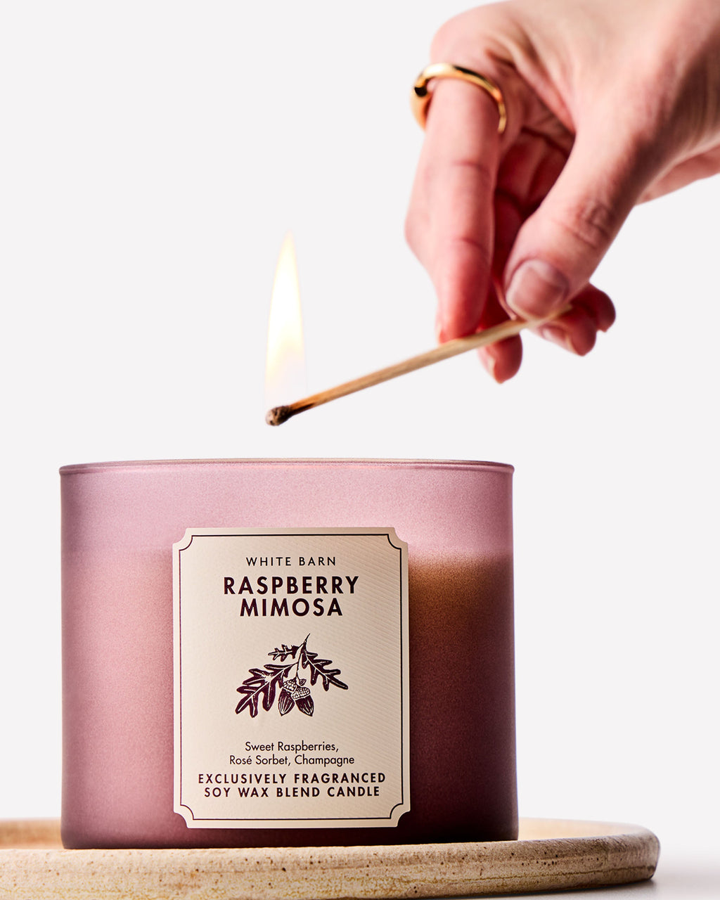 Raspberry Mimosa 3-Wick Candle image 4