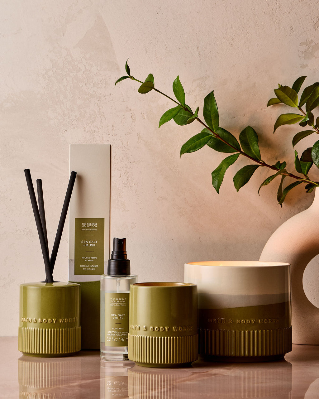 Sea Salt + Musk Fragrance-Infused Liquidless Reeds image 4