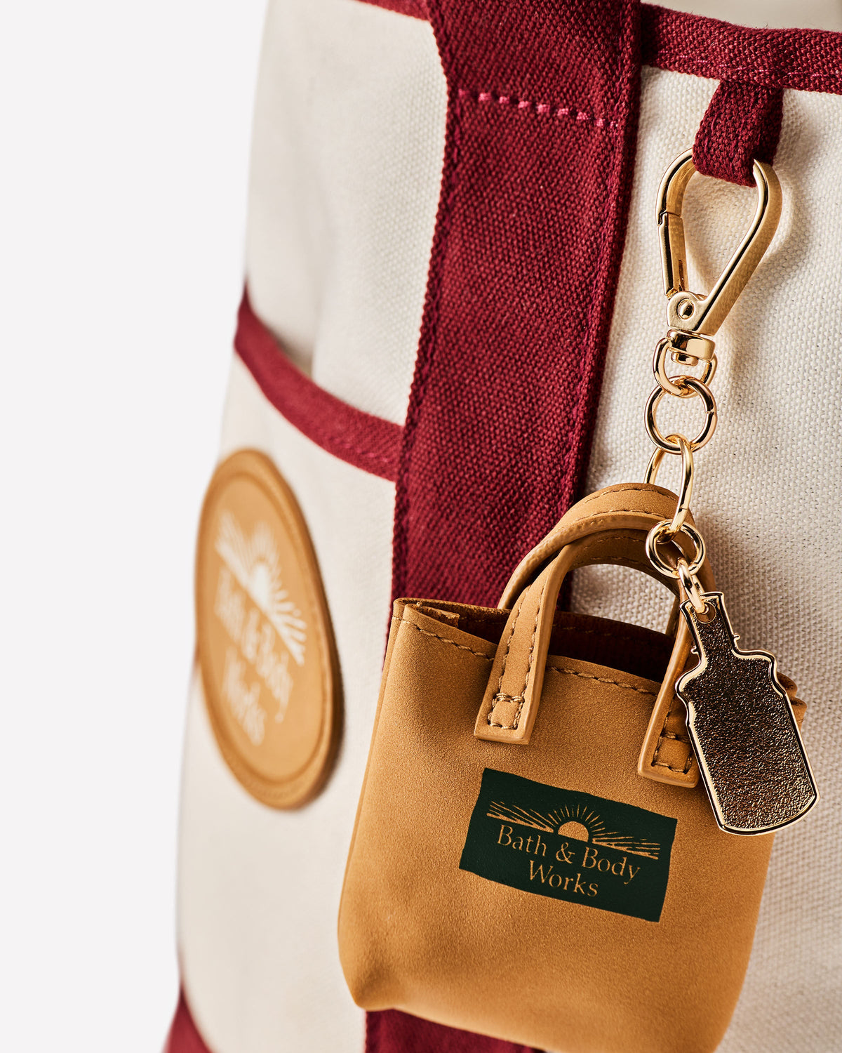 Burgundy & Cream Heritage Tote Bag image 2