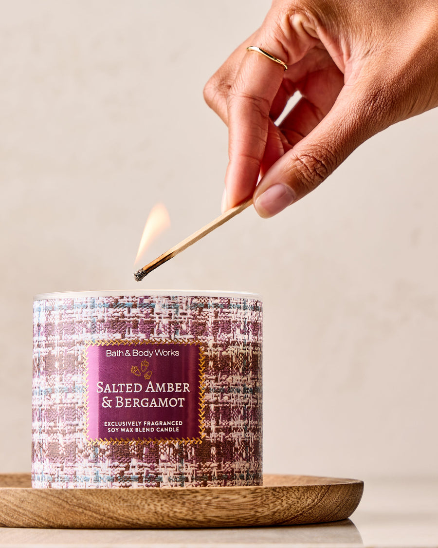 Salted Amber & Bergamot 3-Wick Candle image 4