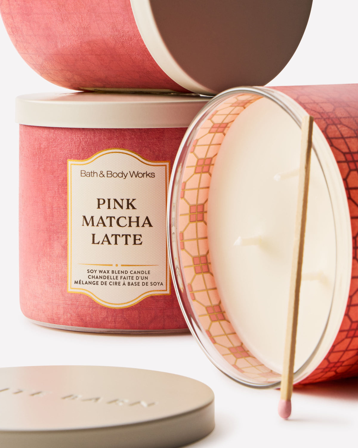 Pink Matcha Latte 3-Wick Candle image 2