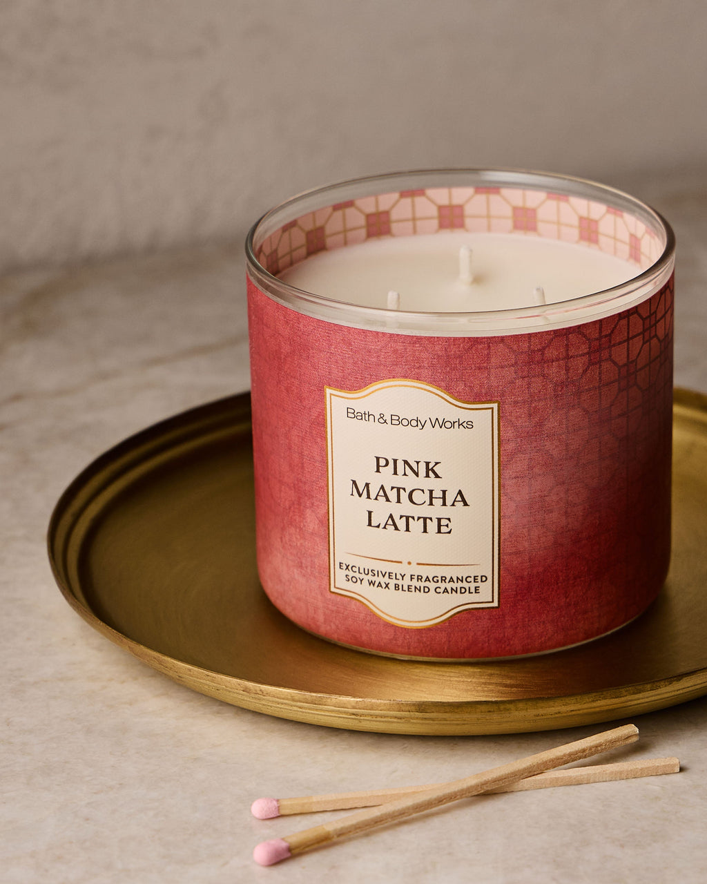Pink Matcha Latte 3-Wick Candle image 4