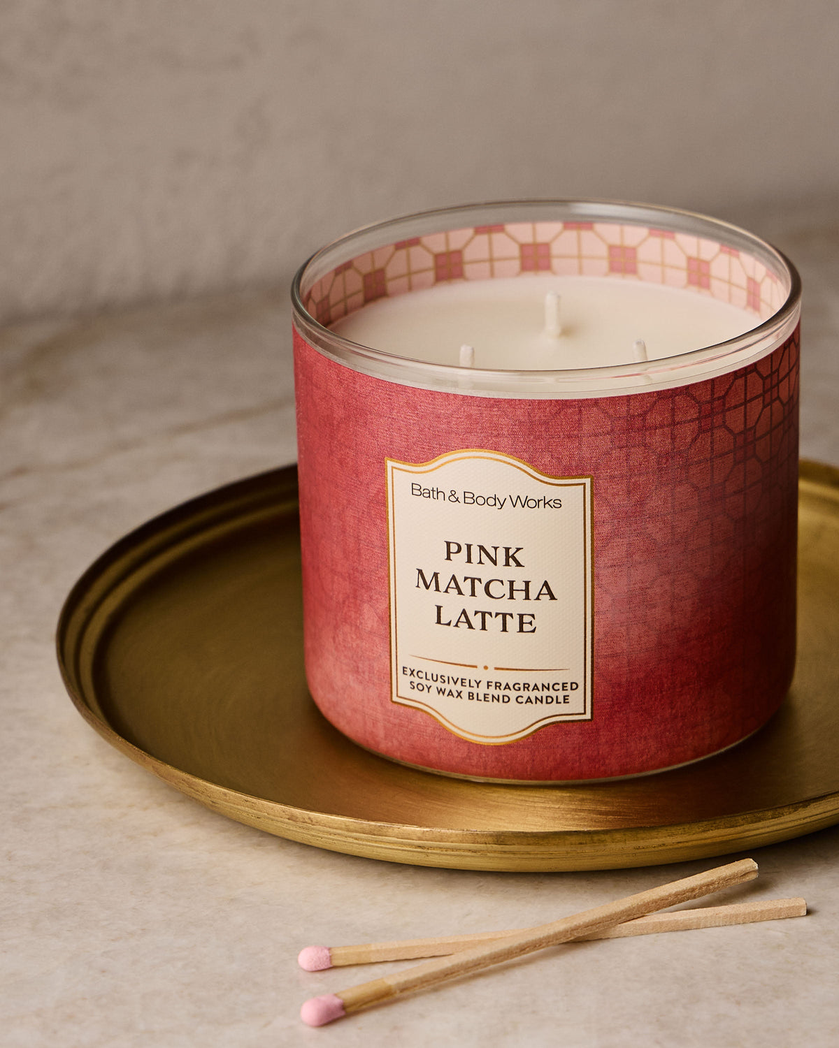 Pink Matcha Latte 3-Wick Candle image 4