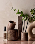 Brown Ceramic Reed Vessel image 3