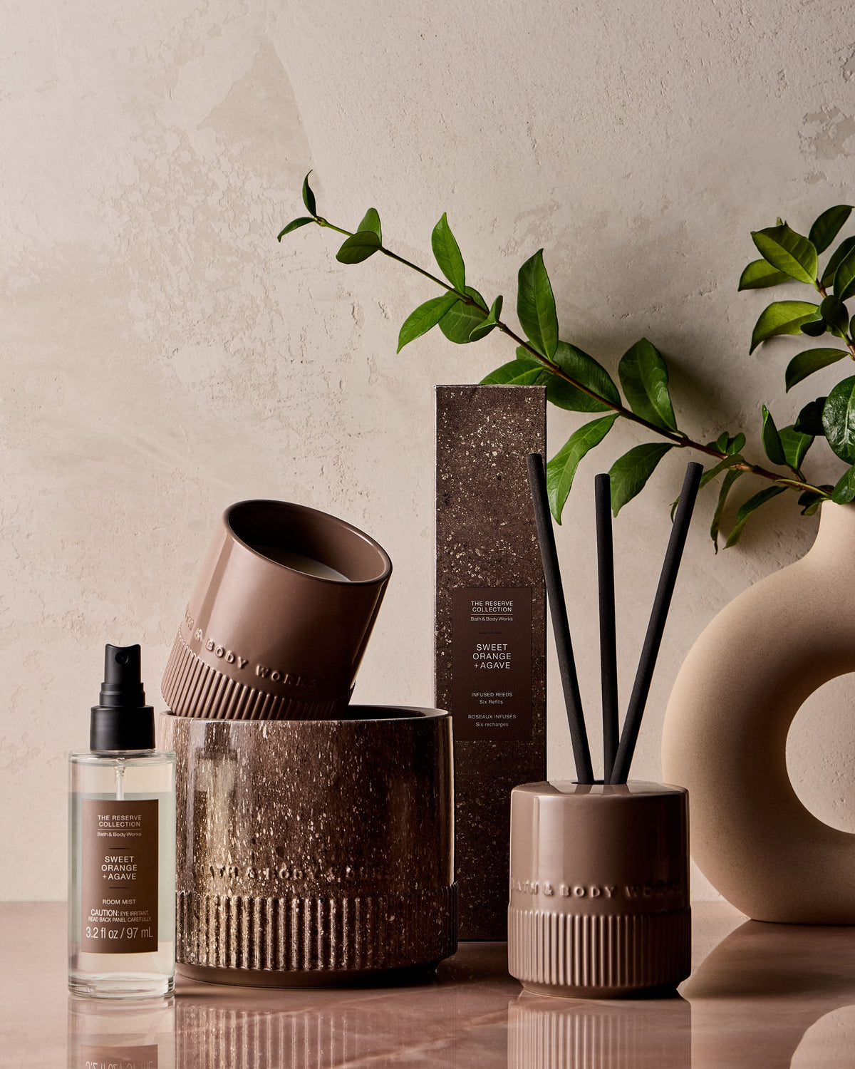 Brown Ceramic Reed Vessel image 3