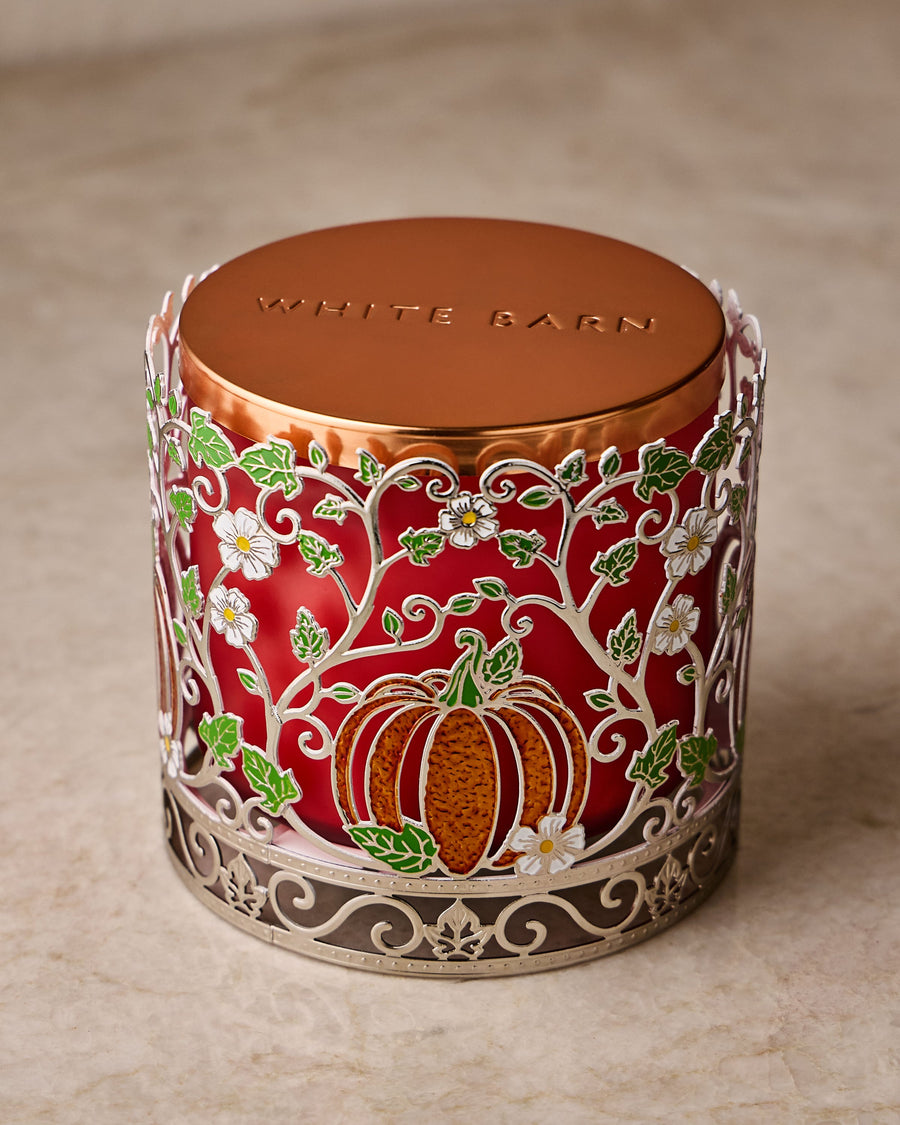 Pretty Pumpkin Sleeve 3-Wick Candle Holder image 2