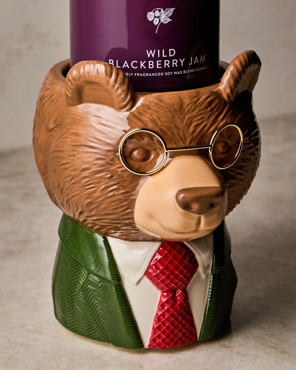 Fancy Bear Pedestal 3-Wick Candle Holder image 2