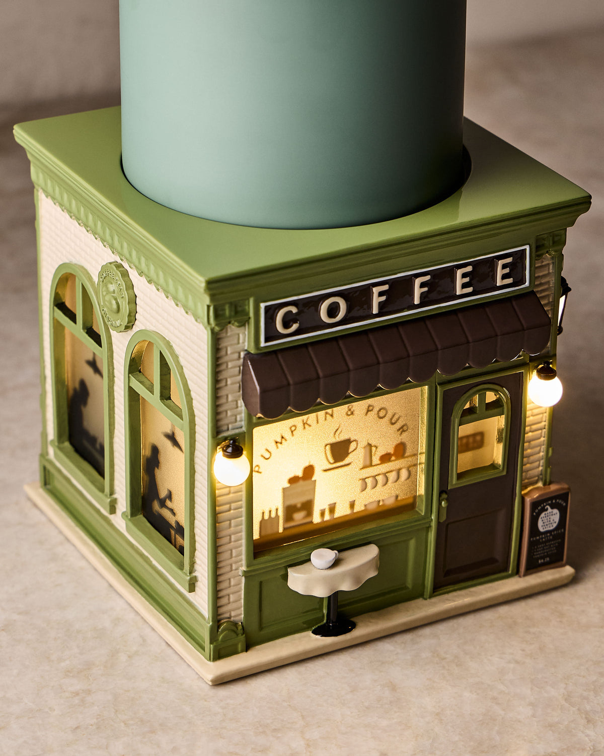 Light-up Coffee Time Pedestal 3-Wick Candle Holder image 2