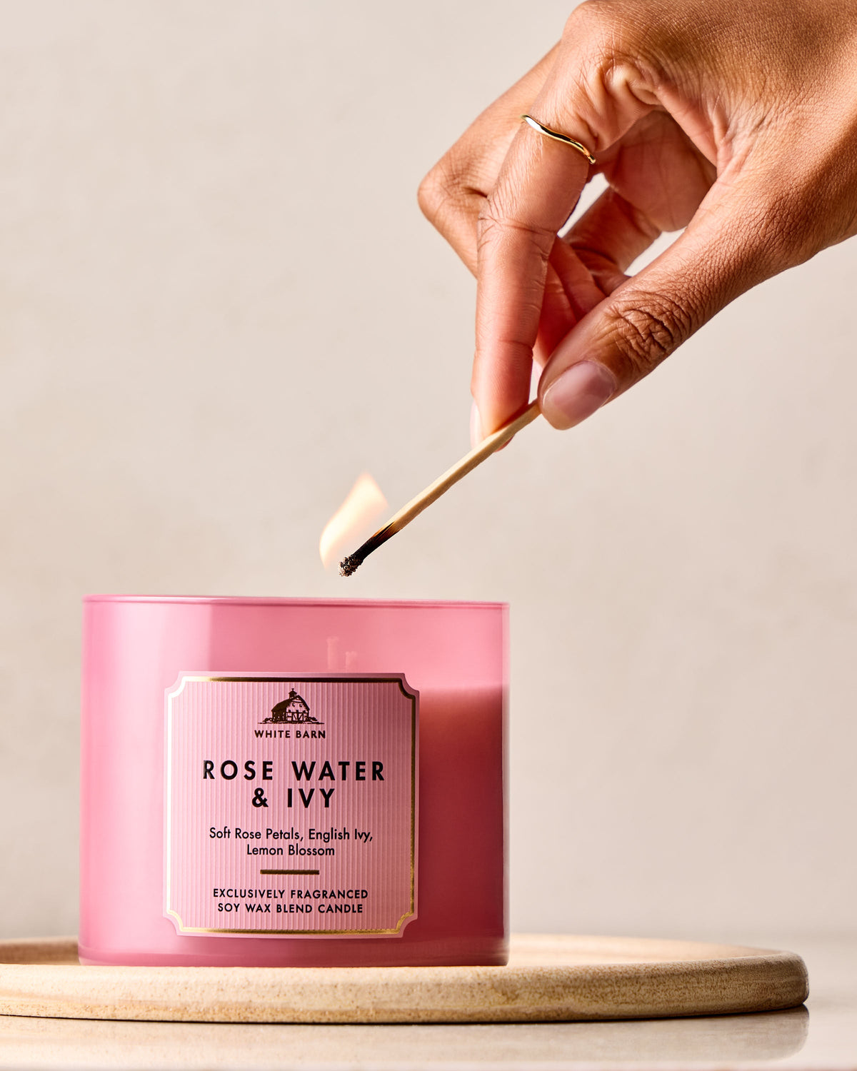 Rose Water & Ivy 3-Wick Candle image 5