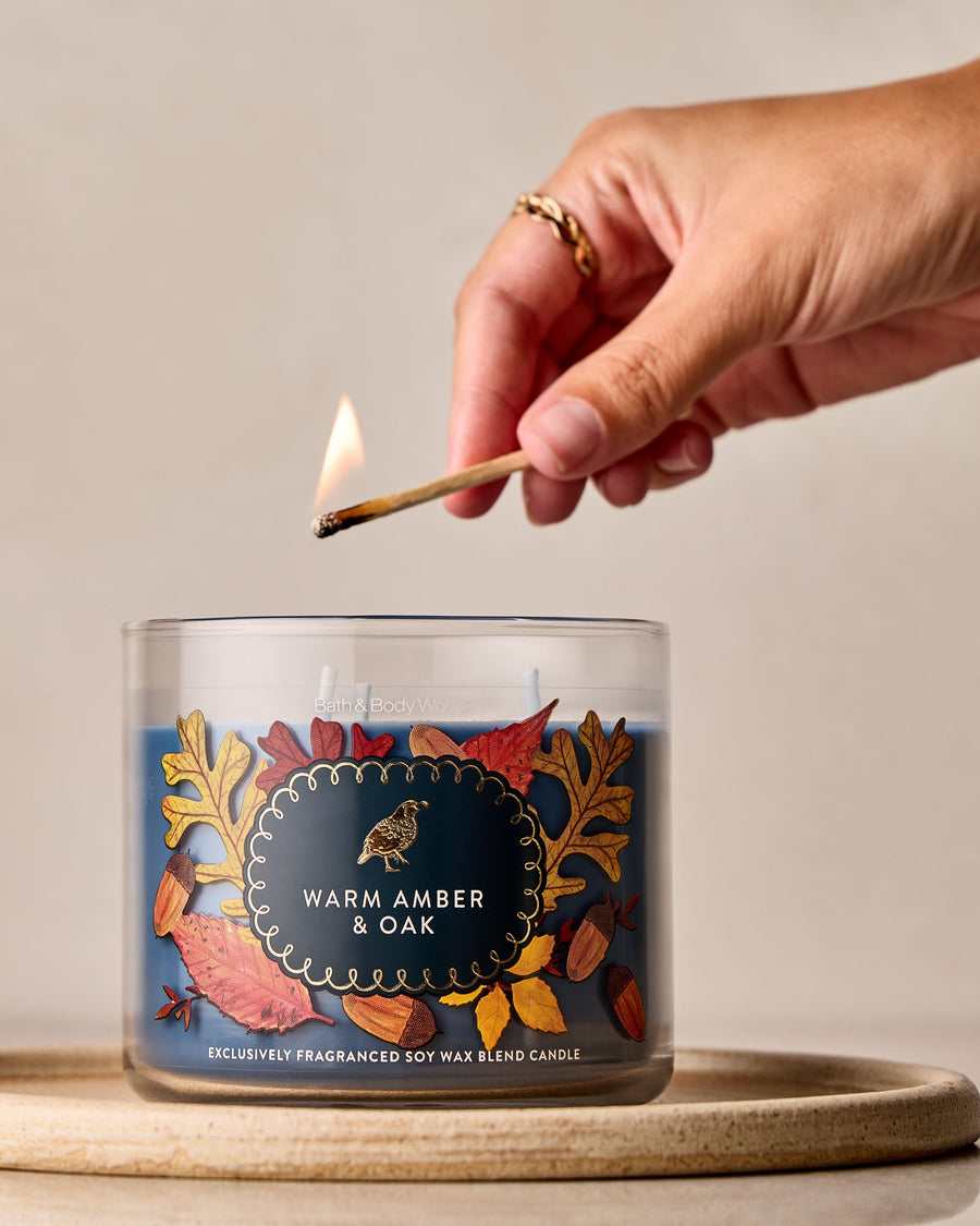 Warm Amber & Oak 3-Wick Candle image 4