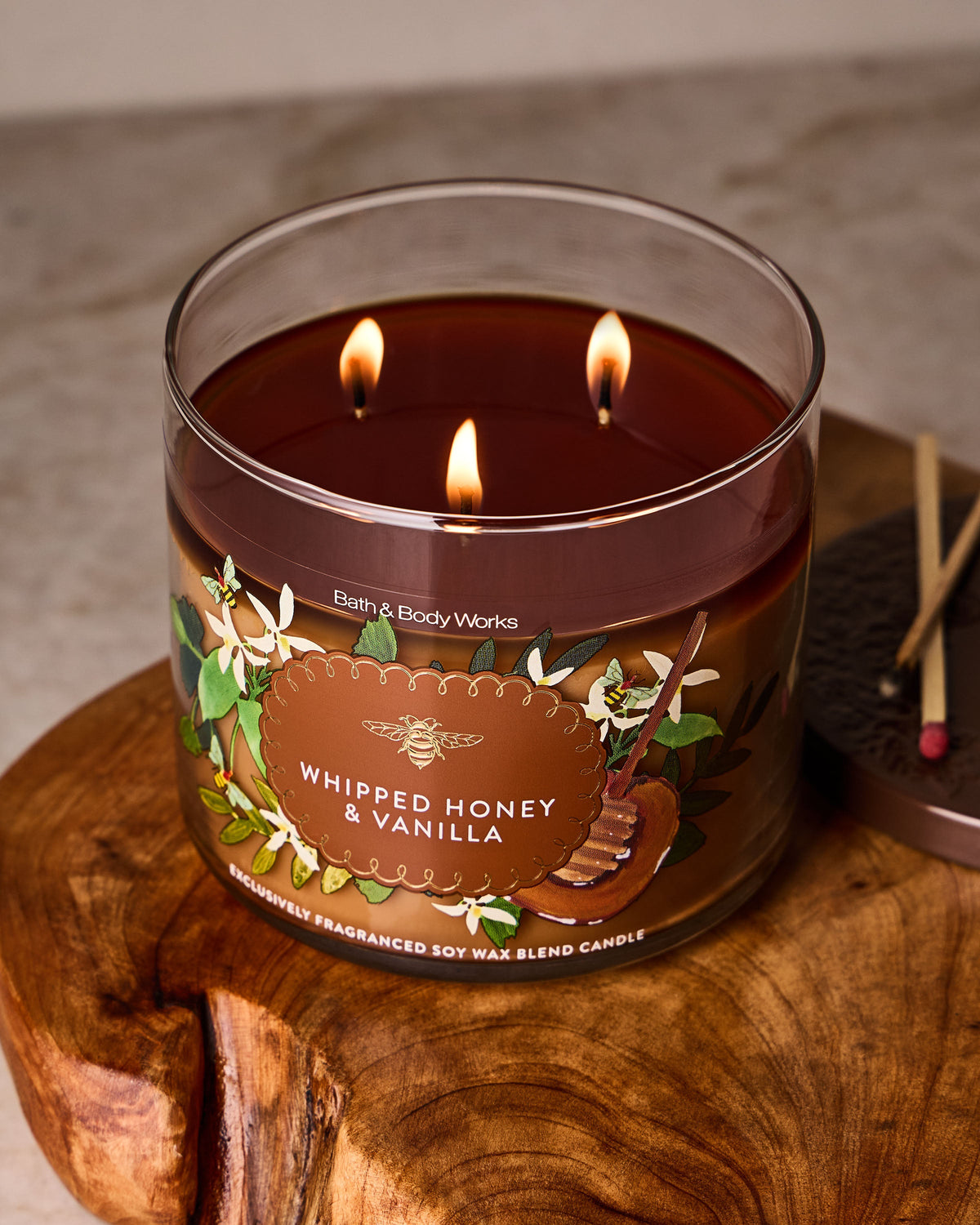 Whipped Honey & Vanilla 3-Wick Candle image 4