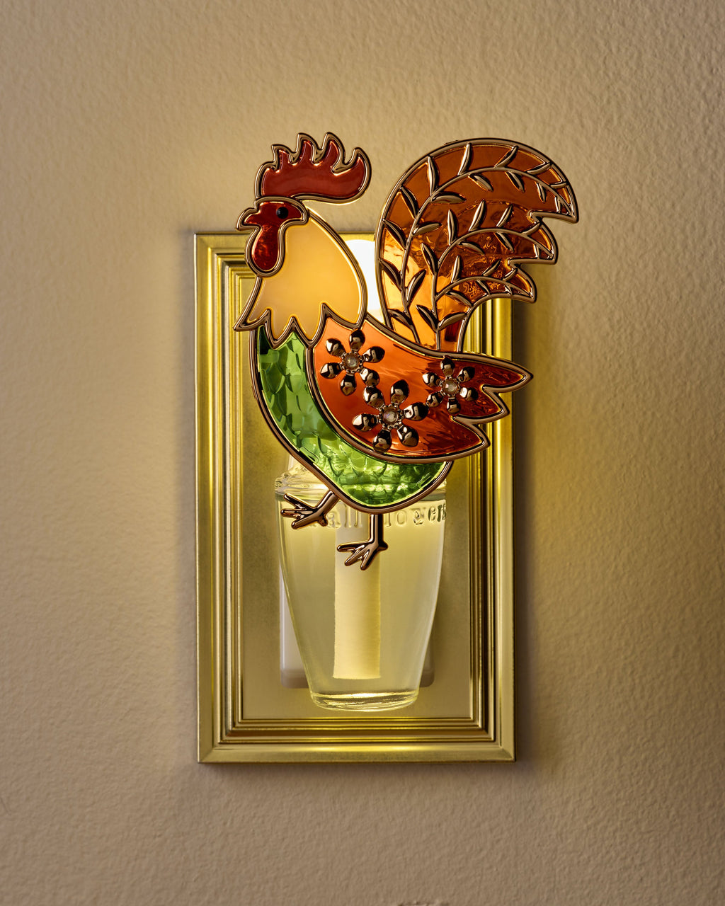 Stained Glass Rooster Nightlight Wallflowers Fragrance Plug image 3