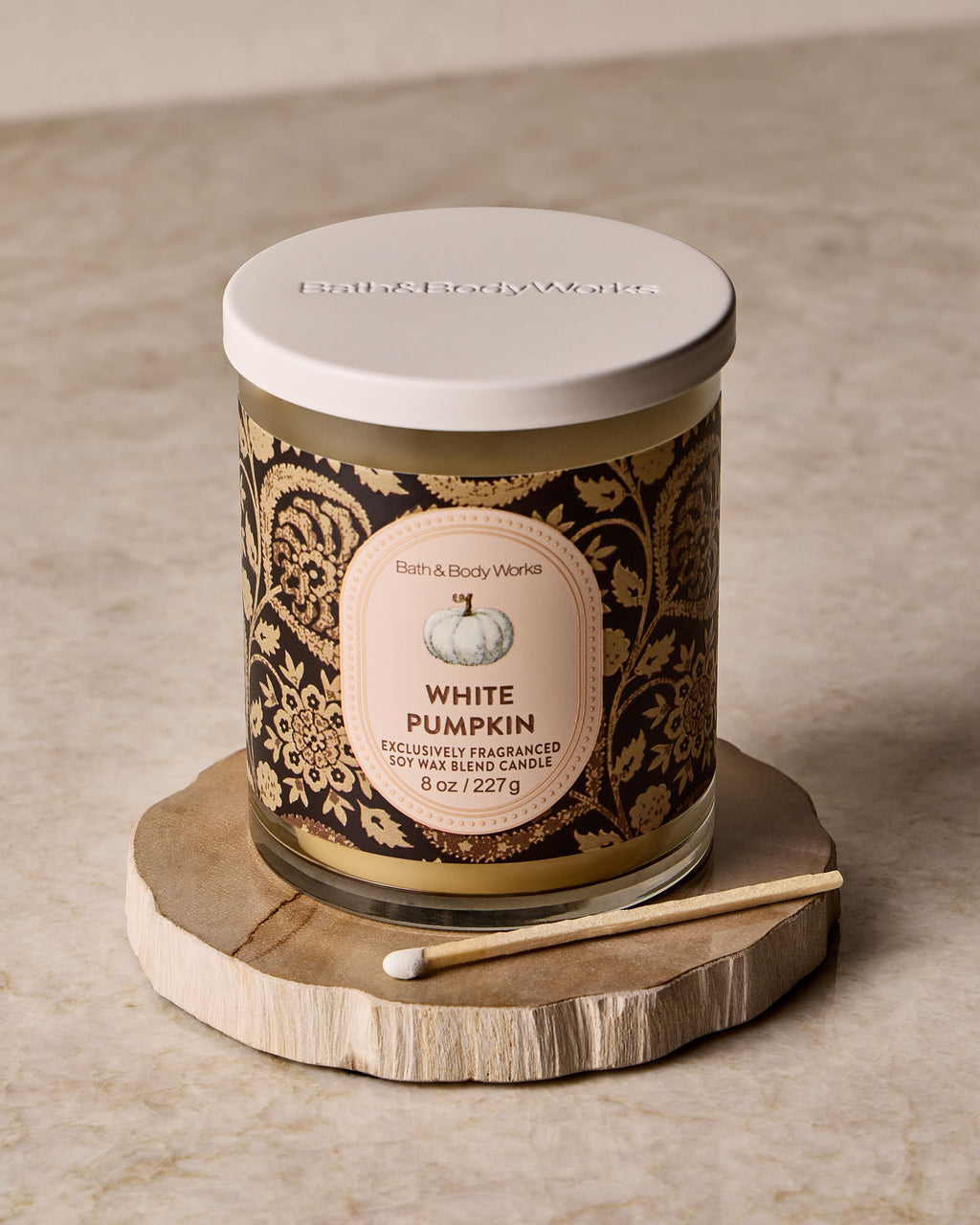 White Pumpkin Single Wick Candle image 4