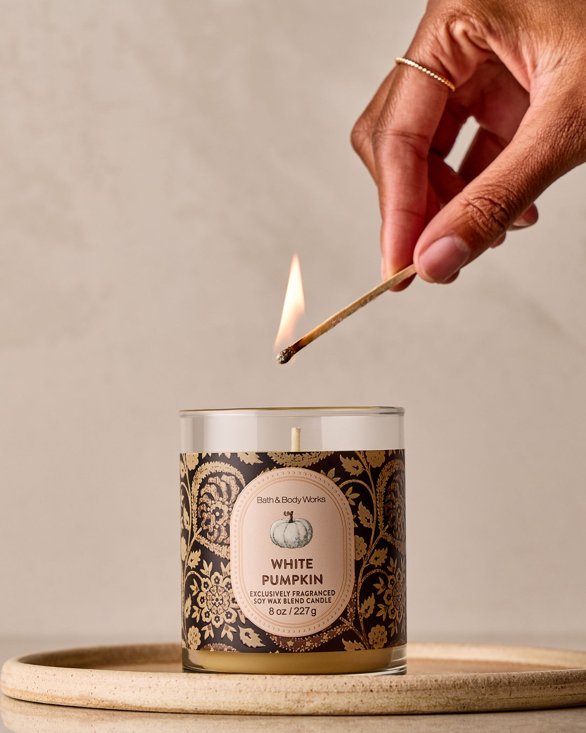 White Pumpkin Single Wick Candle image 5