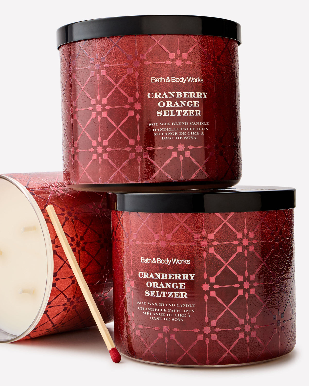 Cranberry Orange Seltzer 3-Wick Candle image 2